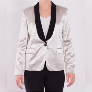 MICHAEL KORS Metallic Gold Women's Blazer with Black Trim. Sz 8. NWOT